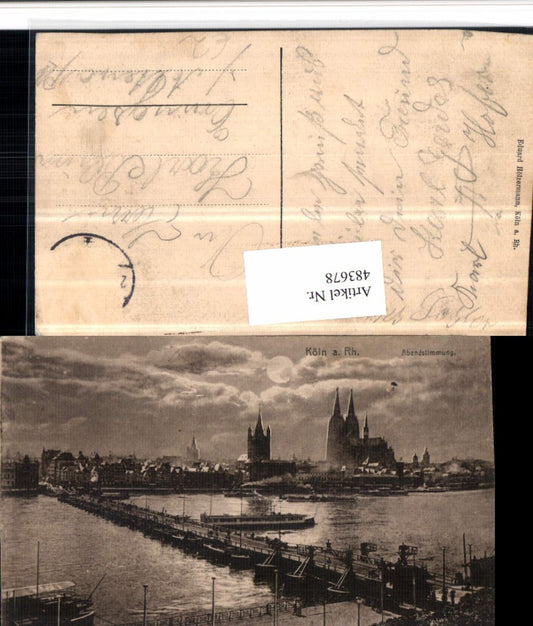 483678,Köln am Rhein Teilansicht Abendstimmung Brücke