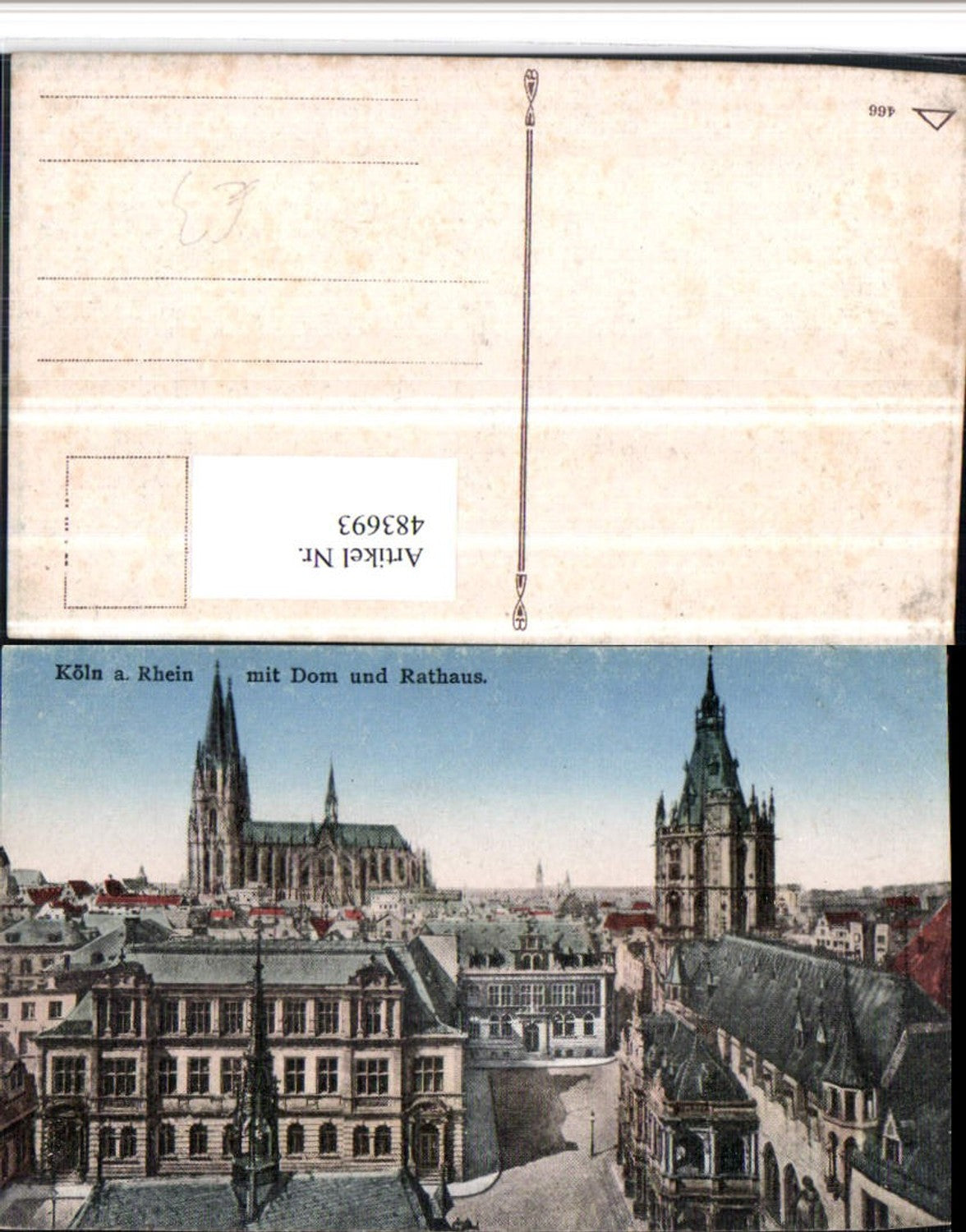 483693,Köln am Rhein Teilansicht m. Dom u. Rathaus