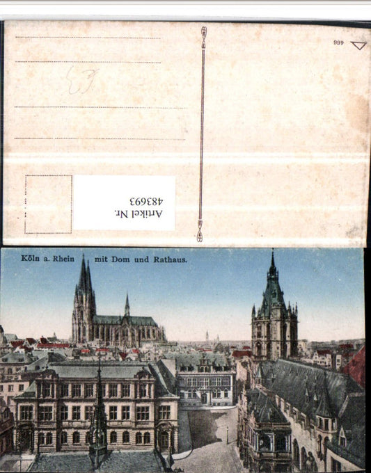 483693,Köln am Rhein Teilansicht m. Dom u. Rathaus