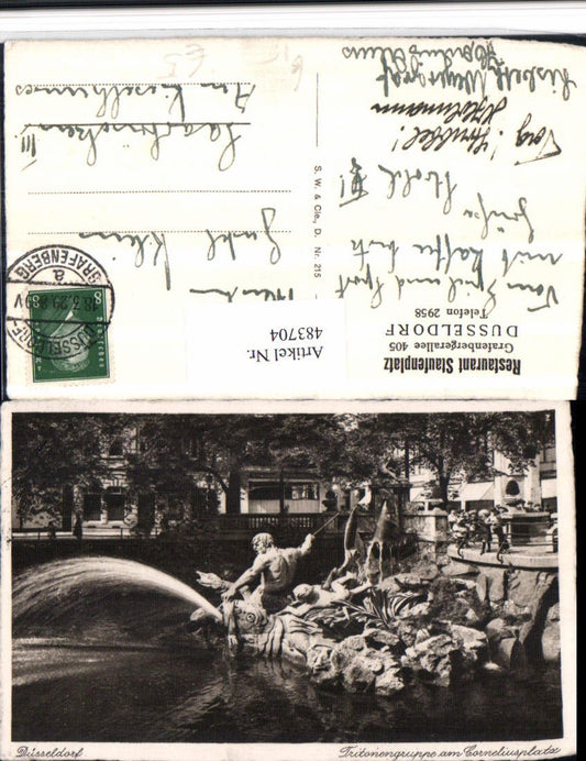 483704,Düsseldorf Tritonengruppe am Corneliusplatz Brunnen