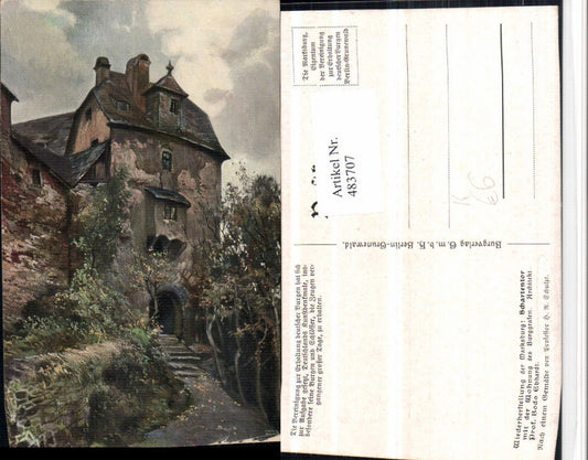 483707,Künstler AK H. Schulze Marksburg Burg b. Braubach