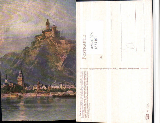 483710,Künstler AK Astudin Braubach m. Marksburg Burg