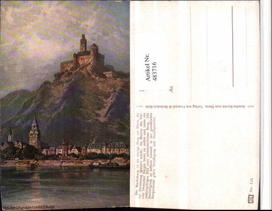 483716,Künstler AK Astudin Braubach Totale m. Marksburg Burg