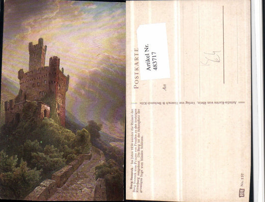 483717,Künstler AK Astudin Burg Sooneck b. Niederheimbach