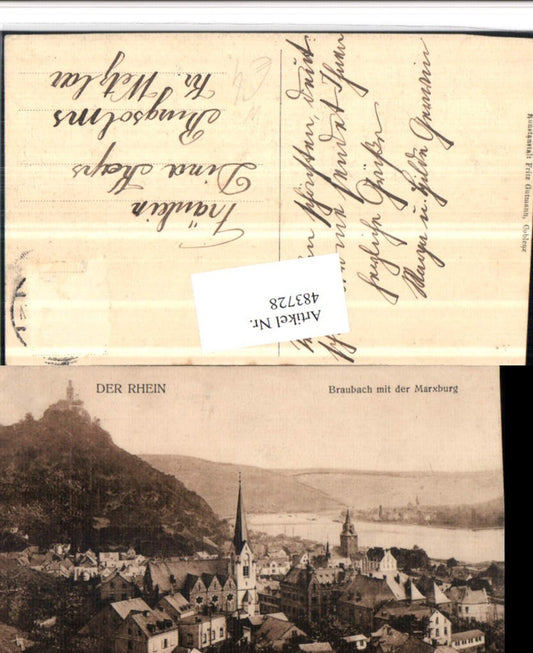 483728,Braubach am Rhein Totale m. Marksburg Burg