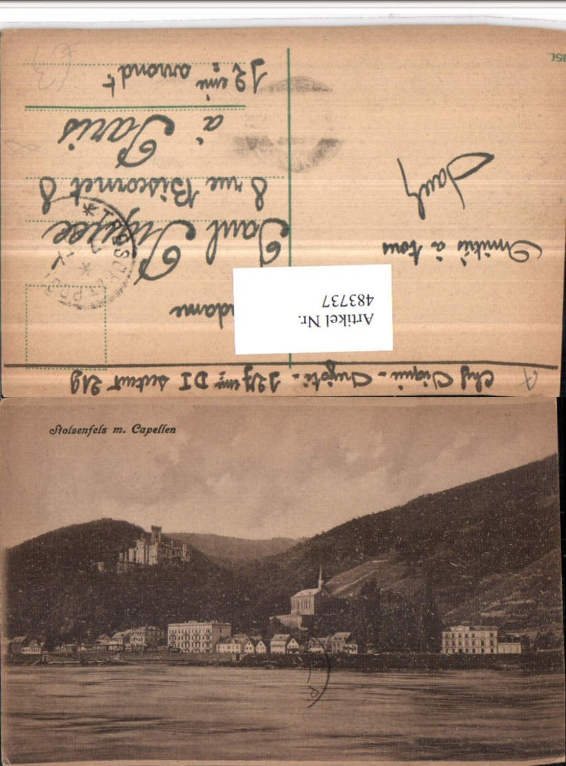 483737,Koblenz Schloss Stolzenfels u. Capellen Teilansicht