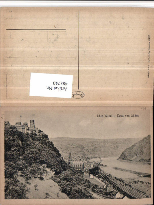 483740,Oberwesel Teilansicht m. Burg pub Stengel & Co 46825