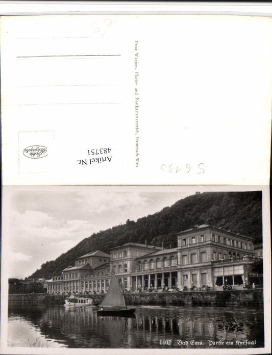 483751,Bad Ems Partie am Kursaal Segelboot