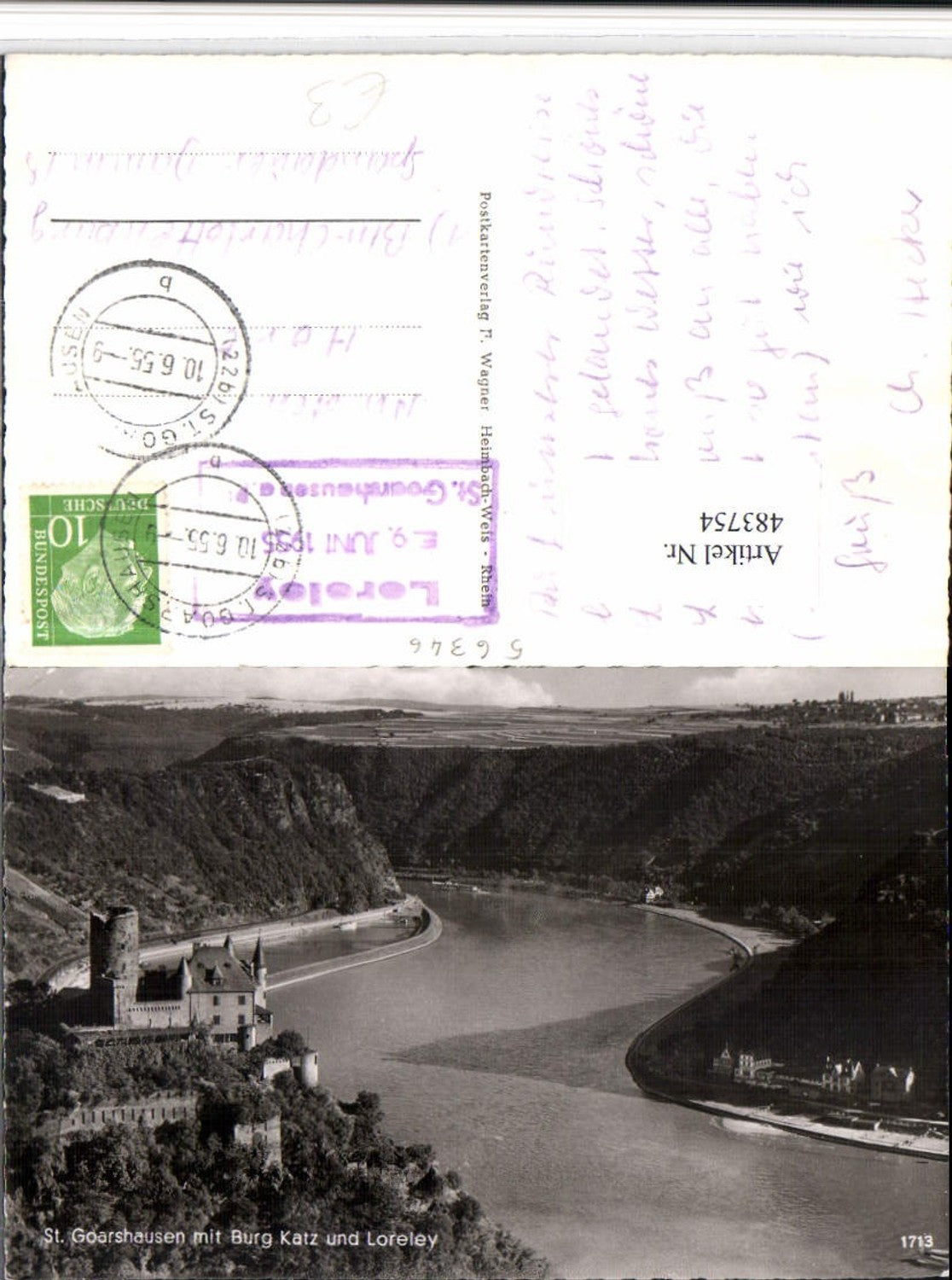 483754,St. Goarshausen m. Burg Katz u. Loreley