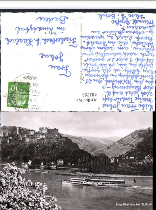 483758,Burg Rheinfels b. St. Goar Dampfer