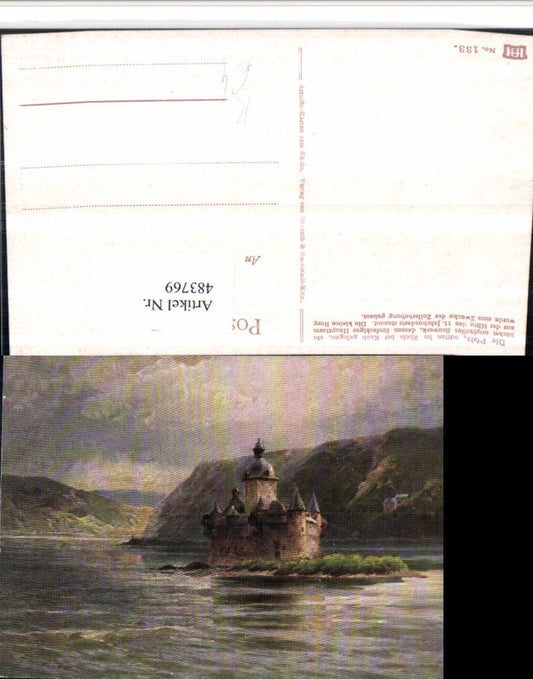 483769,Künstler AK Astudin Pfalz Burg Pfalzgrafenstein b. Kaub am Rhein