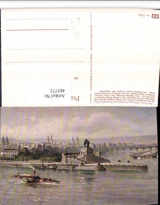 483772,Künstler AK Astudin Koblenz Kaiser Wilhelm-Denkmal am Deutschen Eck