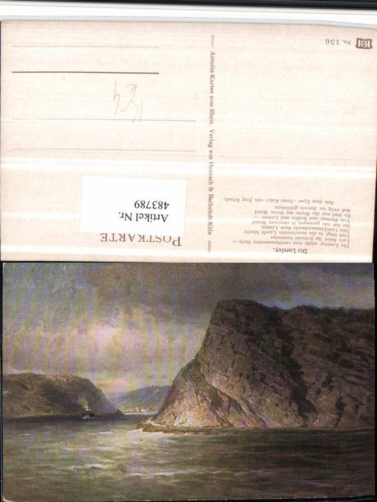 483789,Künstler AK Astudin Loreley Felsen b. St. Goarshausen