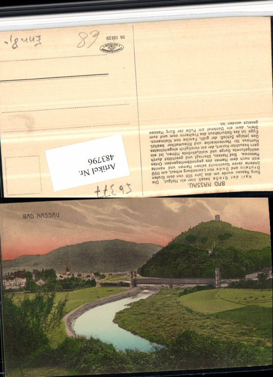 483796,Bad Nassau Teilansicht m. Burg Brücke