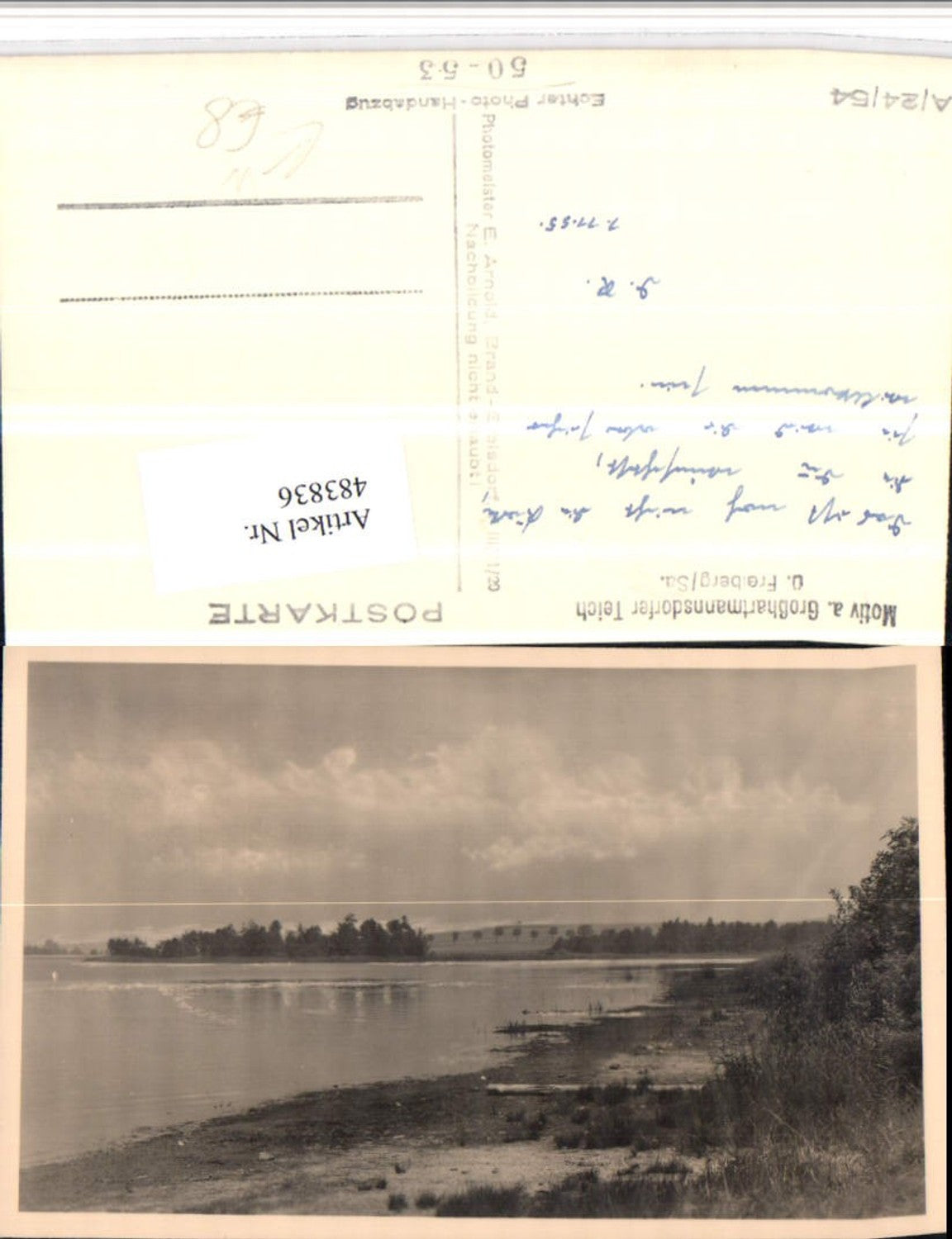 483836,Foto Handabzug Großhartmannsdorfer Teich b. Freiberg in Sachsen