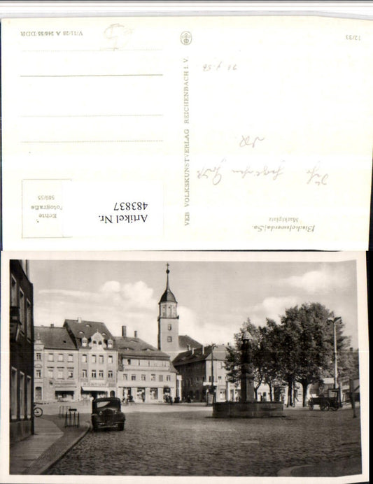 483837,Bischofswerda Marktplatz Brunnen Kirche