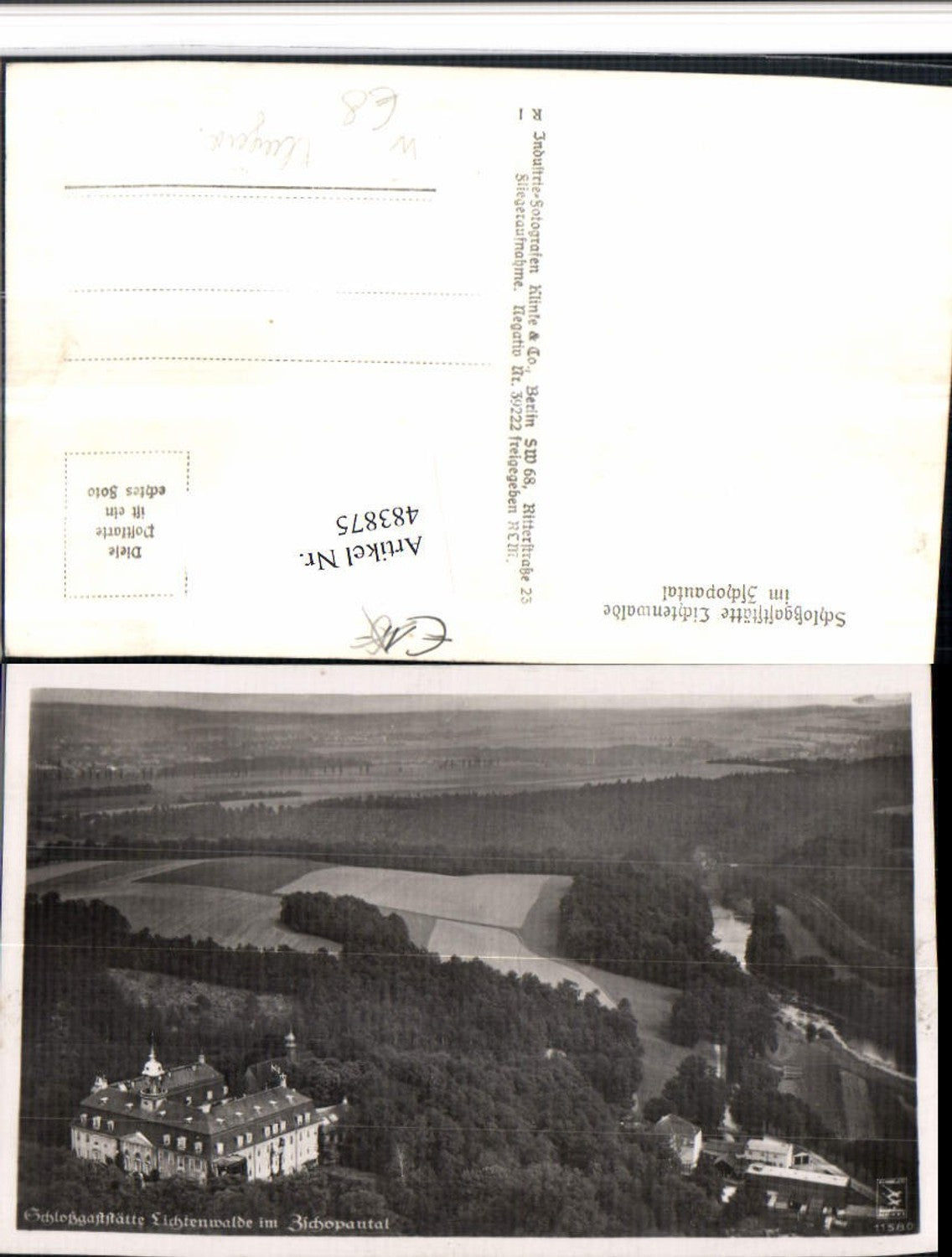 483875,Schloss Lichtenwalde im Zschopautal b. Niederwiesa Fliegeraufnahme