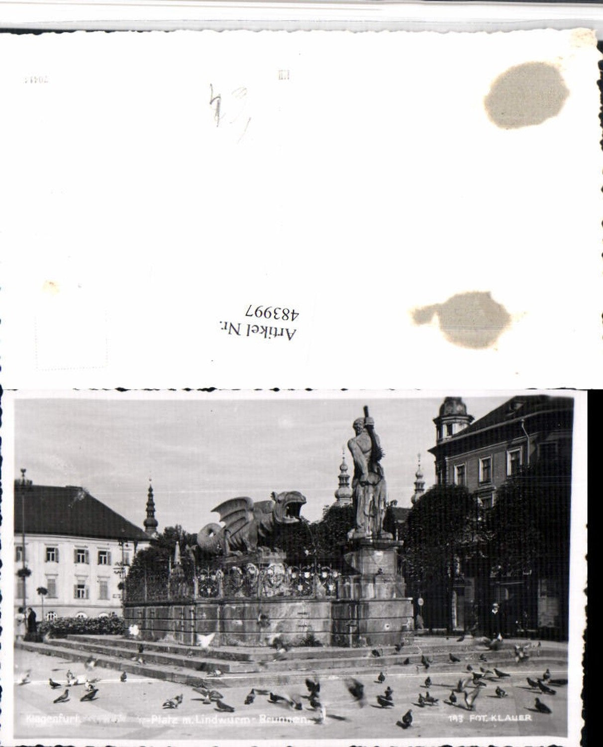 483997,Klagenfurt am Wörthersee Lindwurm-Brunnen pub Foto Klauer 183