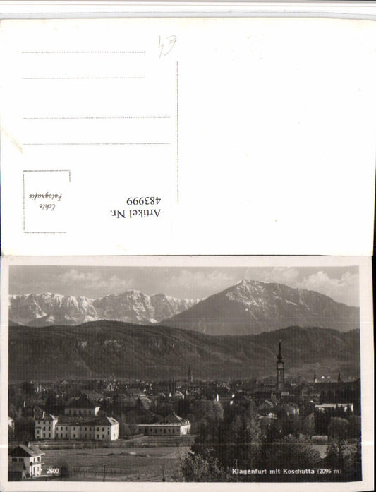 483999,Klagenfurt am Wörthersee Teilansicht m. Koschutta Bergkulisse