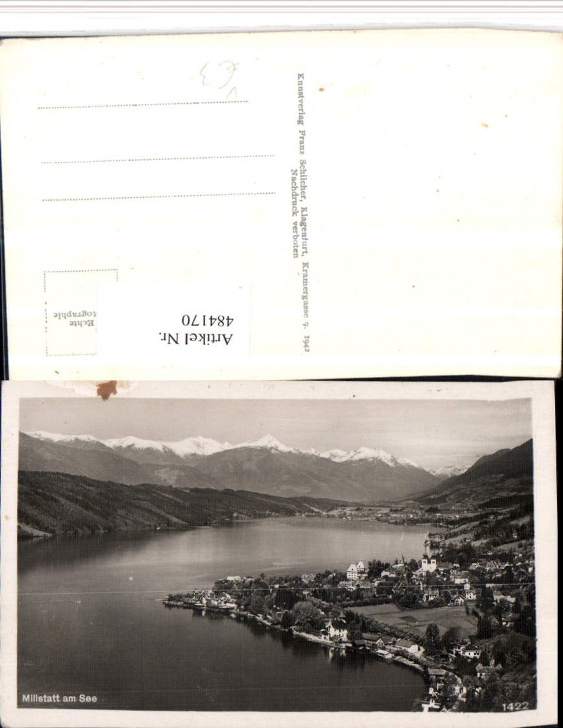 484170,Millstatt am See Totale Bergkulisse pub F. Schilcher 1422