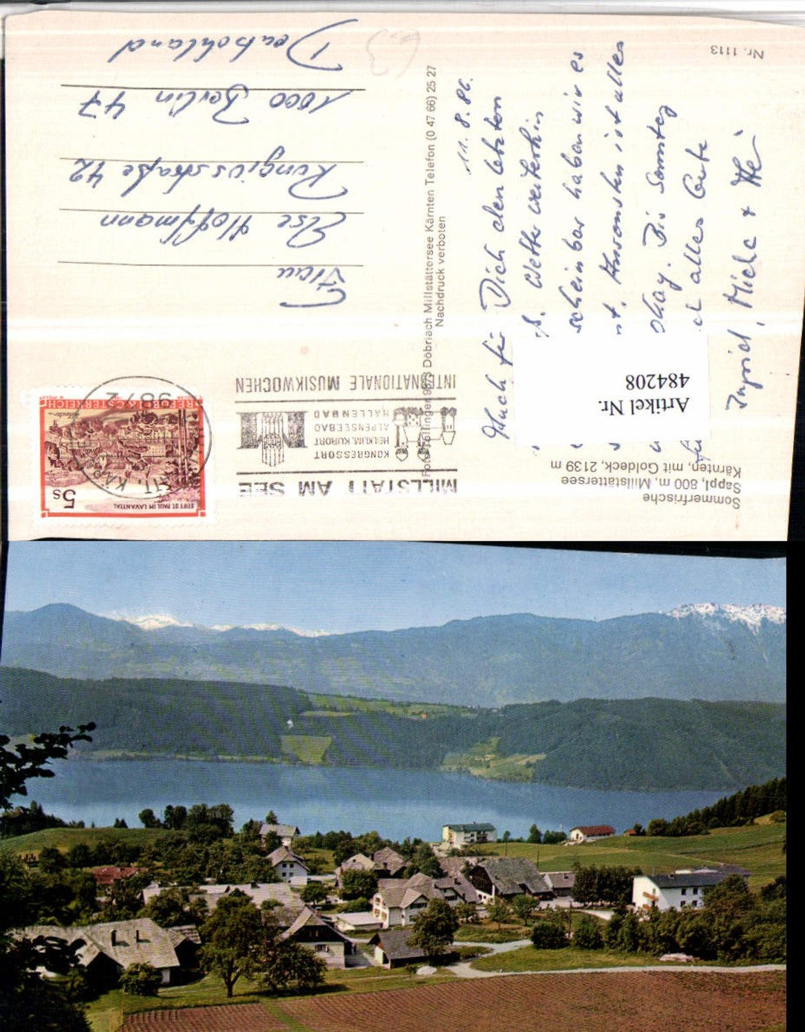 484208,Sappl am Millstättersee Teilansicht m. Goldeck Bergkulisse