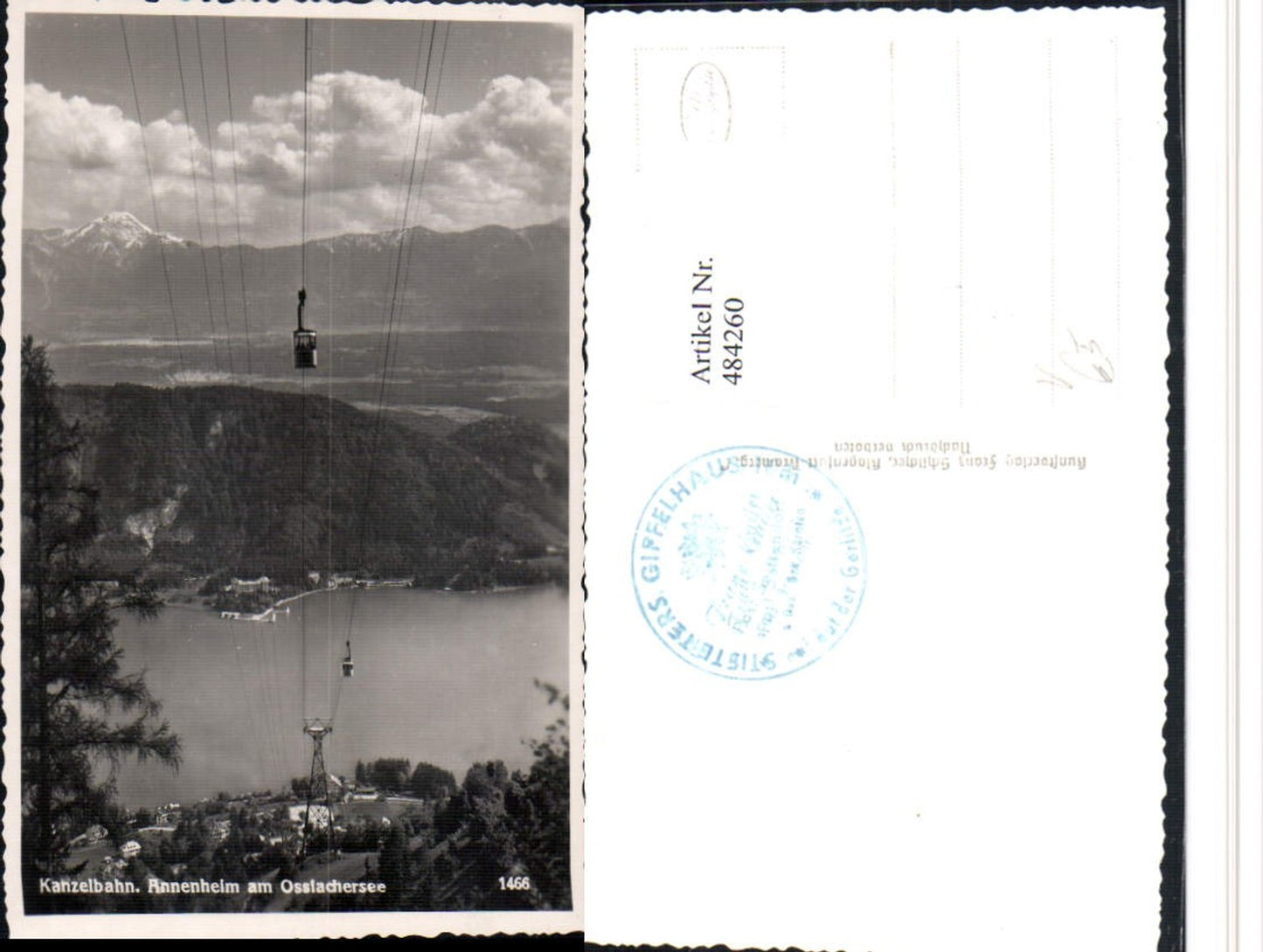 484260,Annenheim am Ossiachersee Kanzelbahn Seilbahn pub F. Schilcher 1466