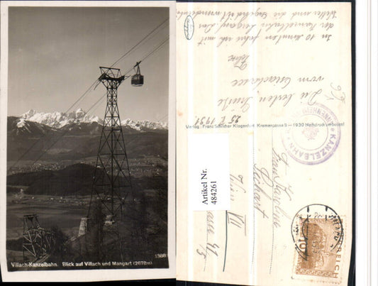 484261,Kanzelbahn Seilbahn b. Annenheim Bergkulisse pub F. Schilcher 1388
