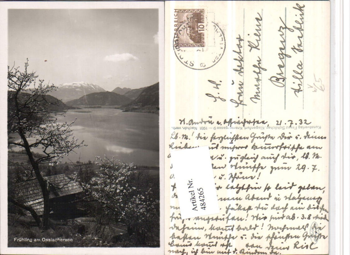 484265,Ossiachersee See b. St. Andrä pub F. Schilcher 1709