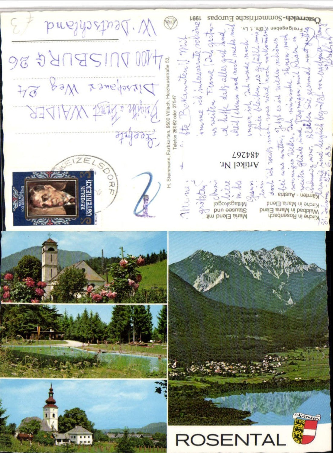 484267,Rosental Rosenbach Totale Maria Elend Waldbad Mehrbildkarte