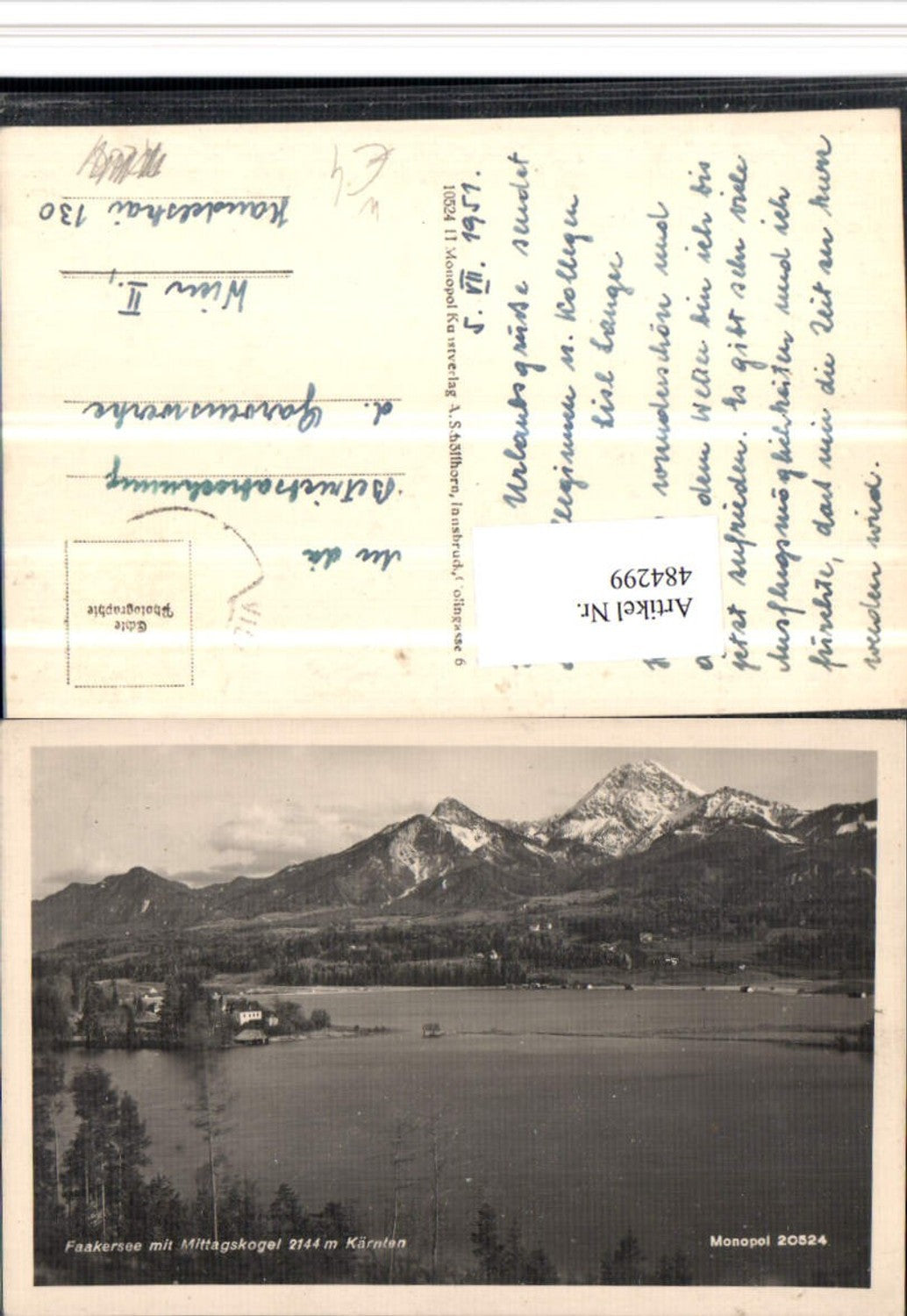 484299,Faakersee See b. Finkenstein m. Mittagskogel Bergkulisse