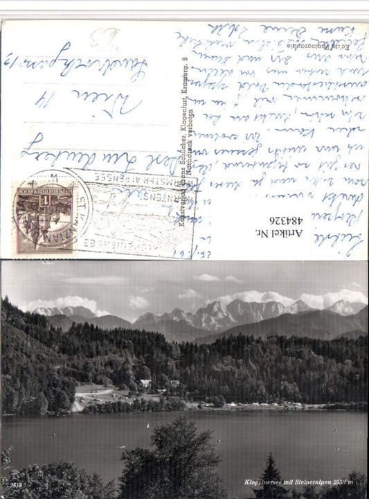 484326,Klopeinersee See b. St. Kanzian m. Steineralpen Bergkulisse