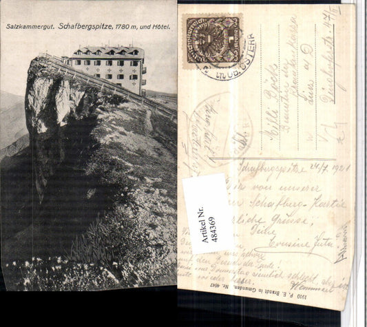 484369,Schafbergspitze Hotel b. St. Wolfgang pub F.E. Brandt 4647