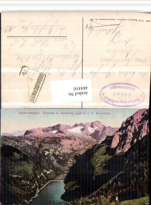 484410,Gosausee See b. Gosau m. Dachstein Bergkulisse pub F.E. Brandt 475