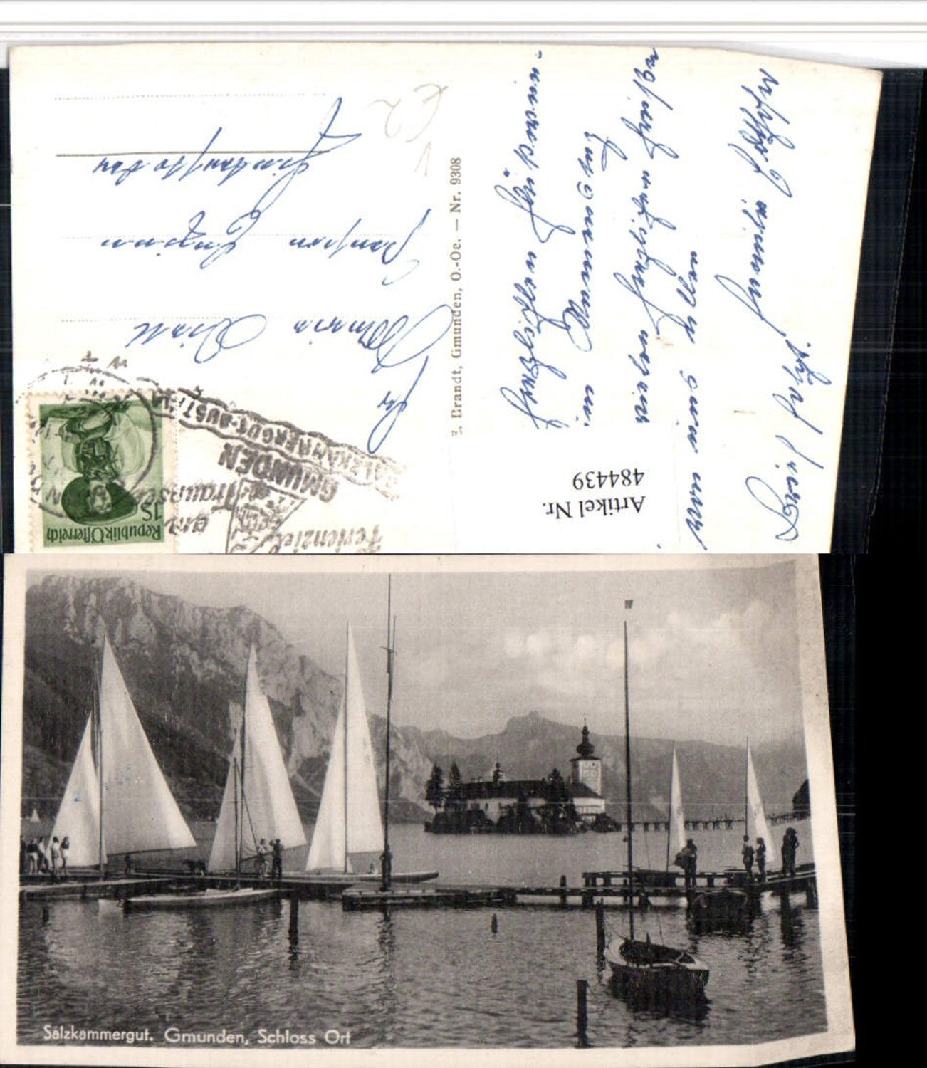 484439,Gmunden Schloss Ort Orth Segelboote pub F.E. Brandt 9308