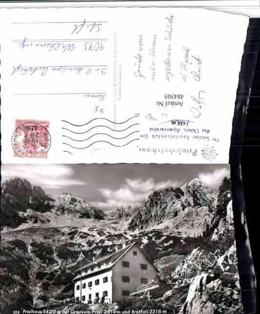 484505,Prielhaus Berghütte b. Hinterstoder m. Großen Priel Bergkulisse