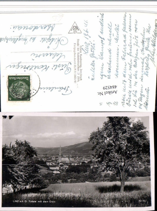 484529,Linz an d. Donau Teilansicht m. Dom Kirche