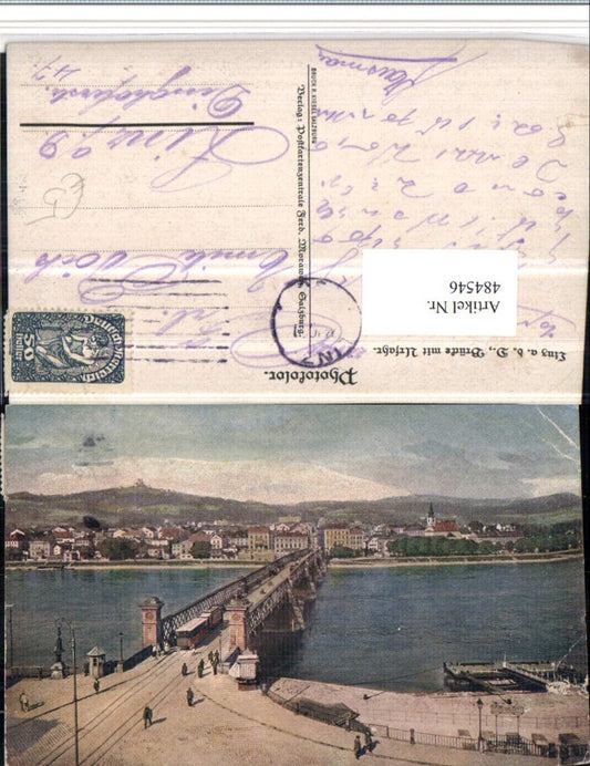 484546,Linz an d. Donau Urfahr Totale Brücke