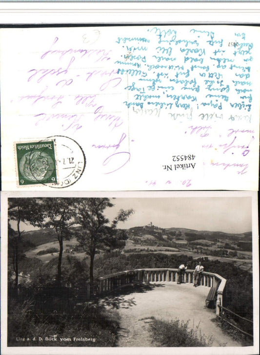 484552,Linz an d. Donau Blick vom Freinberg zum Pöstlingberg