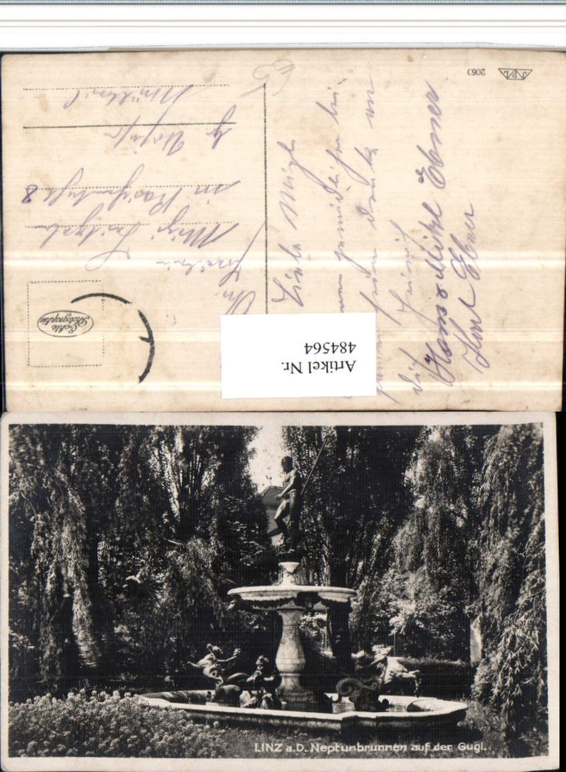 484564,Linz an d. Donau Neptunbrunnen Brunnen auf der Gugl