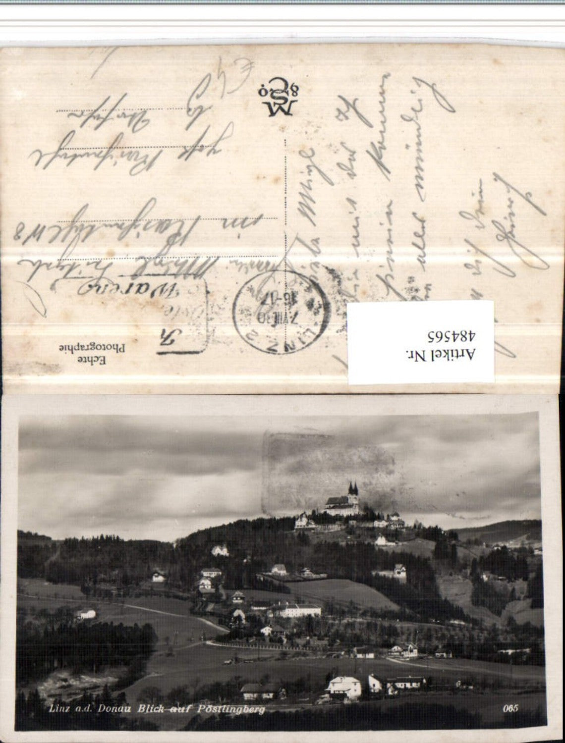 484565,Linz an d. Donau Blick auf Pöstlingberg Kirche