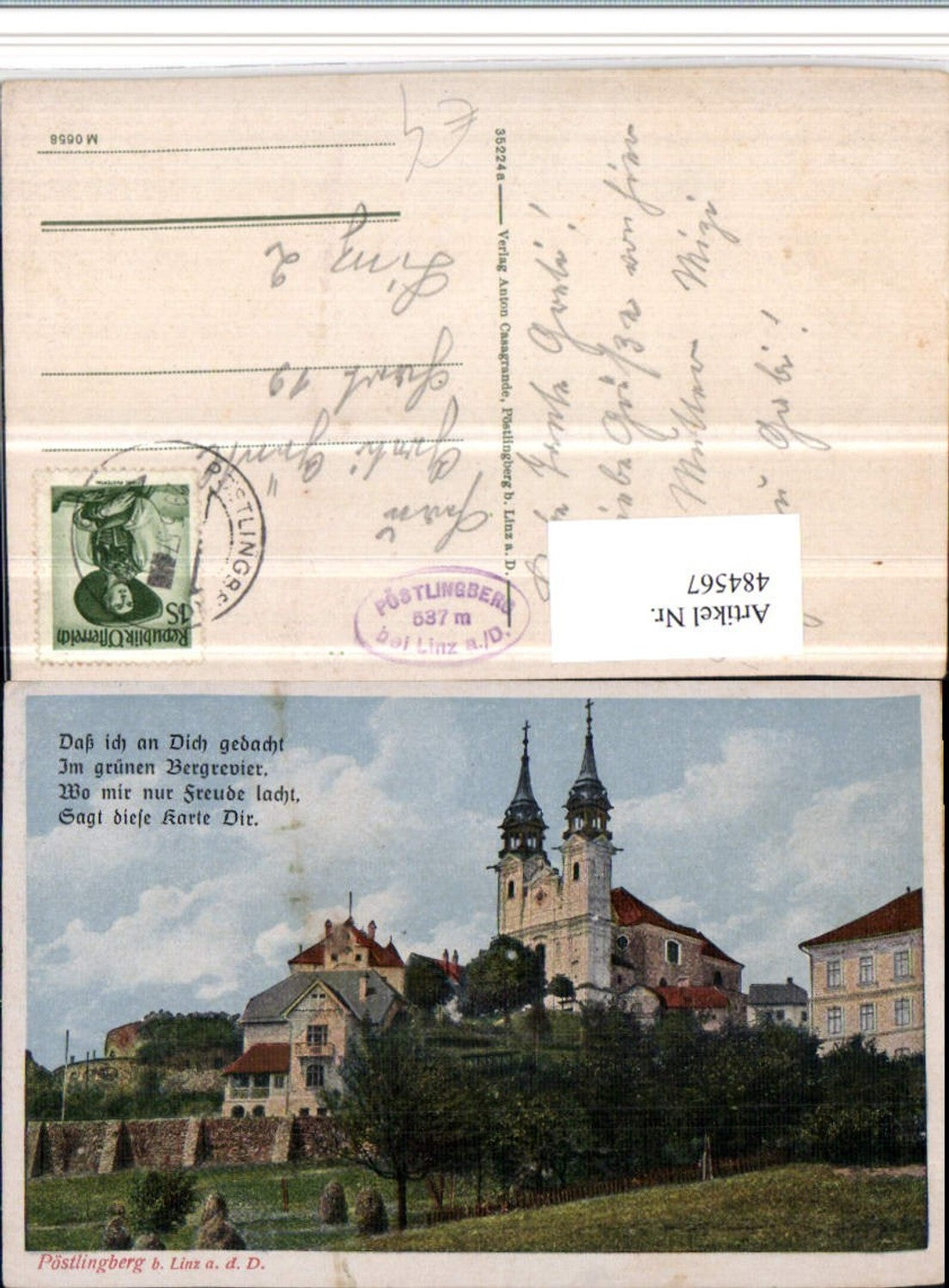 484567,Linz an d. Donau Pöstlingberg Kirche Spruch