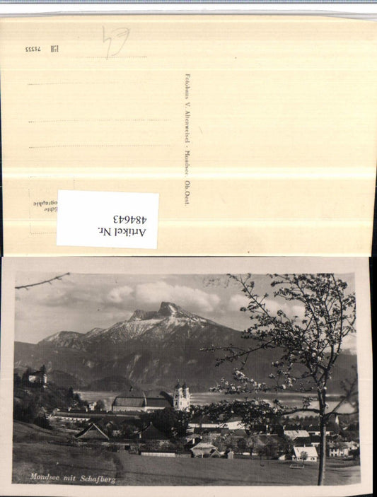 484643,Mondsee Totale m. Schafberg Bergkulisse