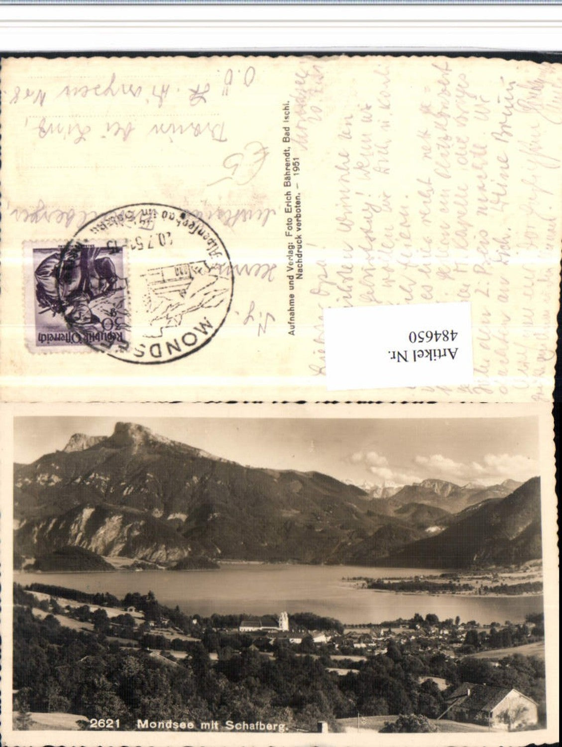 484650,Mondsee Totale m. Schafberg Bergkulisse