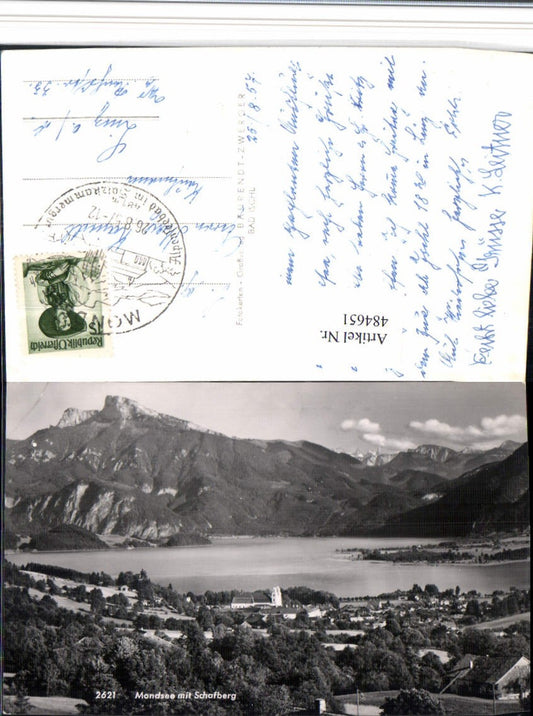 484651,Mondsee Totale m. Schafberg Bergkulisse