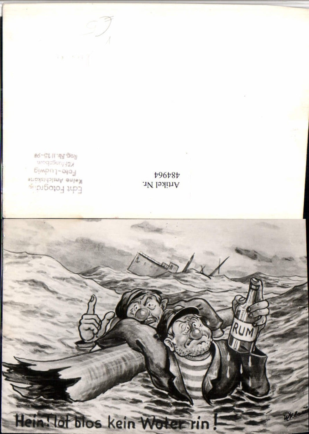 484964,Künstler AK Trinkerhumor Betrunkene Meer Rum pub Foto Ludwig Kühlungsborn