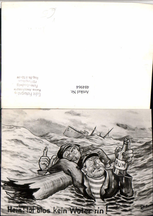 484964,Künstler AK Trinkerhumor Betrunkene Meer Rum pub Foto Ludwig Kühlungsborn
