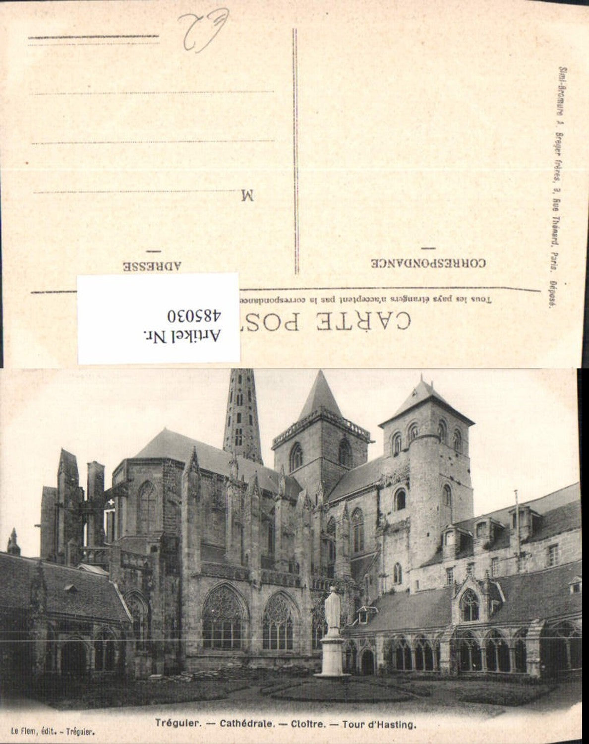 485030,Kirche Treguler Cathedrale Cloirtre Tour d Hasting