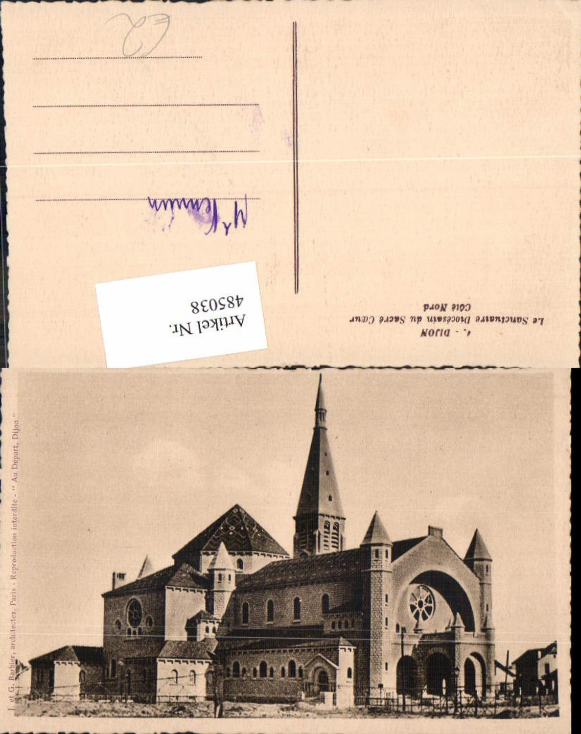 485038,Kirche Dijon Le Sanctuare Dicesain du Sacre Coeur Cote Nord