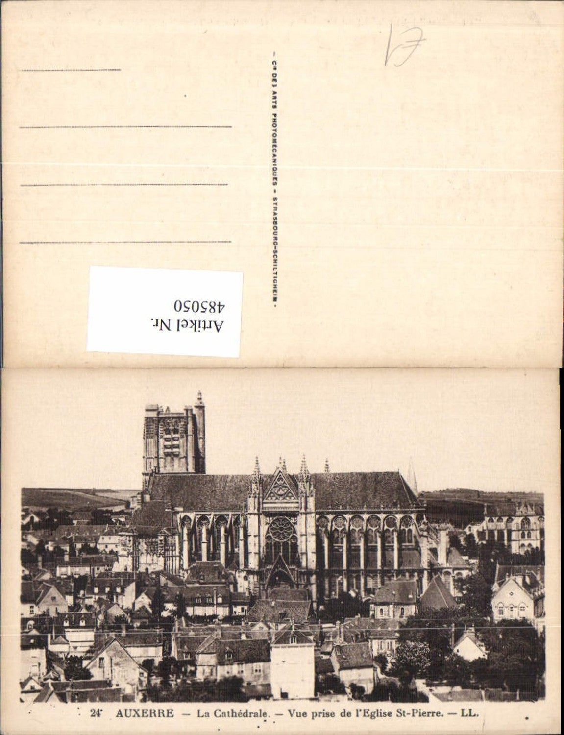 485050,Kirche Auxerre La Cathedrale Vue prise de l Eglise St Pierre