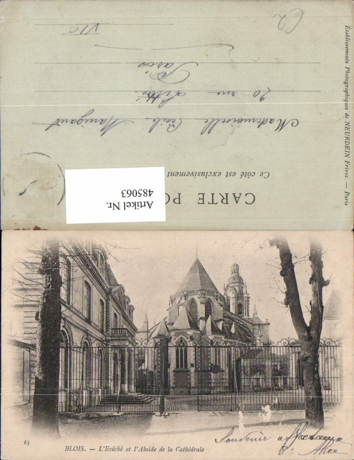 485063,Kirche Blois L Eveche et l Abside de la Cathedrale